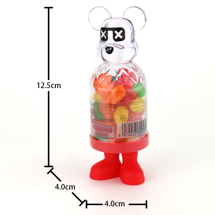 Cartoon bear shaped jar with 45g fruit flavored jelly bean candy filling CH-N734