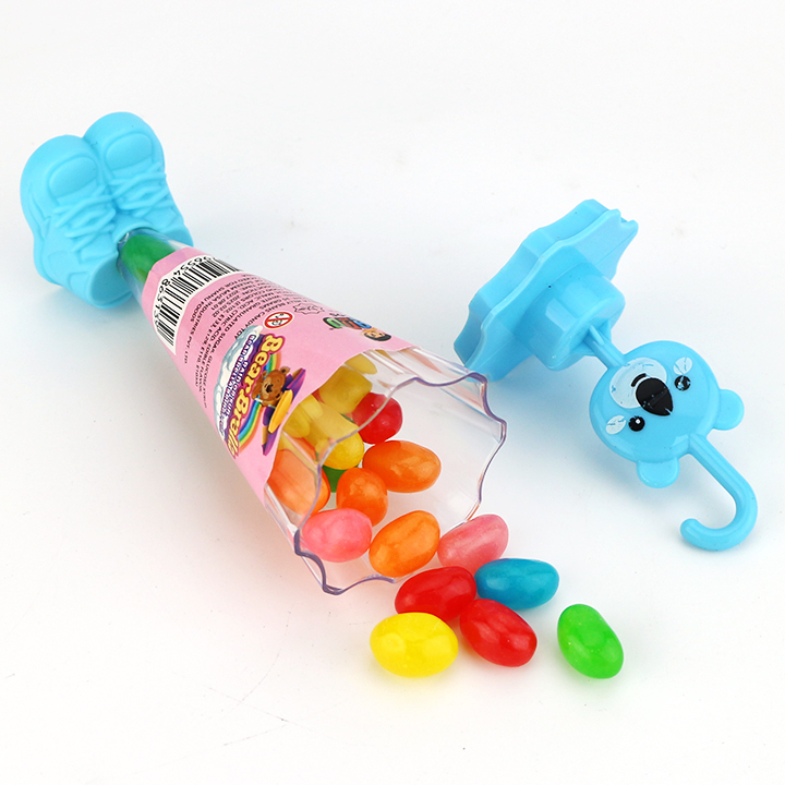 Cartoon Bear Umbrella Shaped Jar with 35g Fruit Flavor Jelly Bean Candy toy CH-N735
