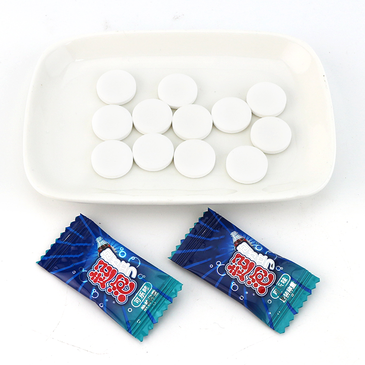 Sugar free cola & lemon flavor fizzy soda bubble pressed candy in bulk CH-S145