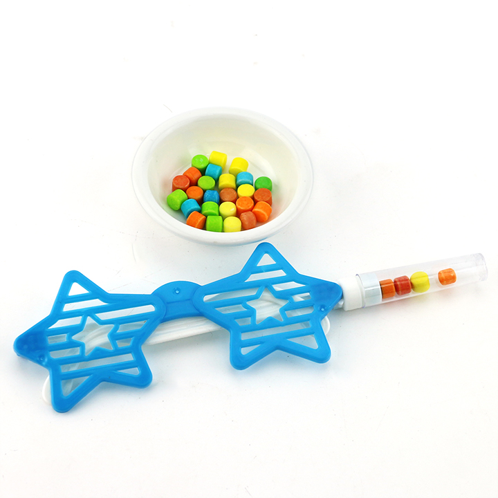 Plastic birthday glasses shaped mask toy candy CH-T1365