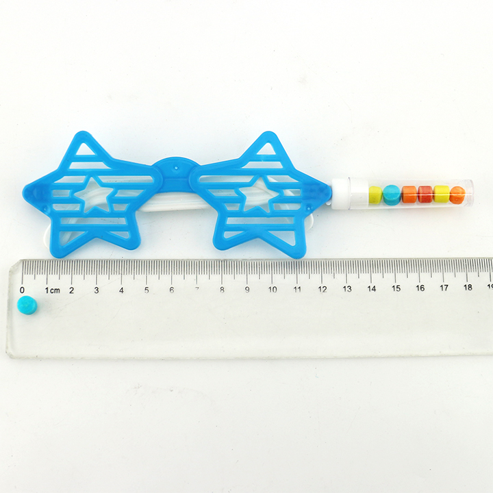 Plastic birthday glasses shaped mask toy candy CH-T1365