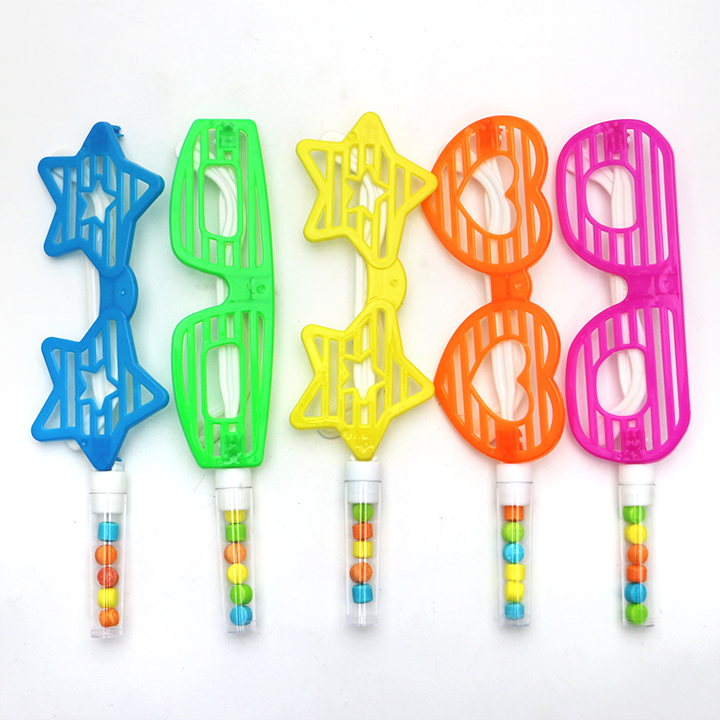 Plastic birthday glasses shaped mask toy candy CH-T1365