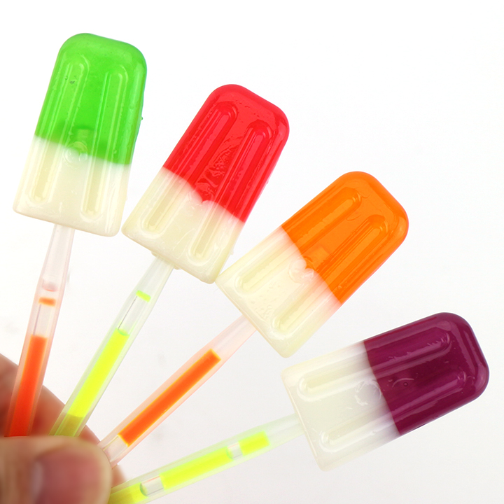 Mini ice cream popsicle shaped glow stick lollipop candy with Rotational Flying Bamboo Litepops Propeller toy CH-T1367