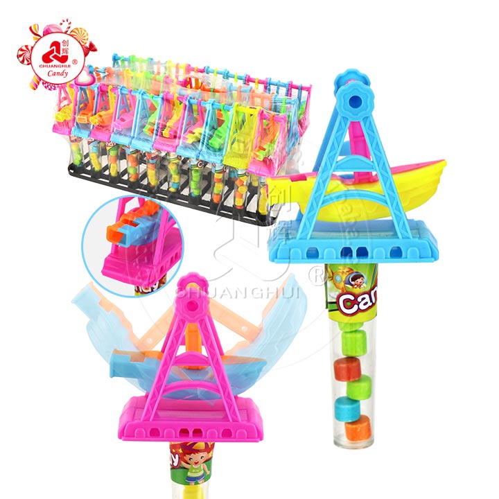 Cartoon Swinging Pirate Ship Shape Whistle Toy Candy CH-T1370