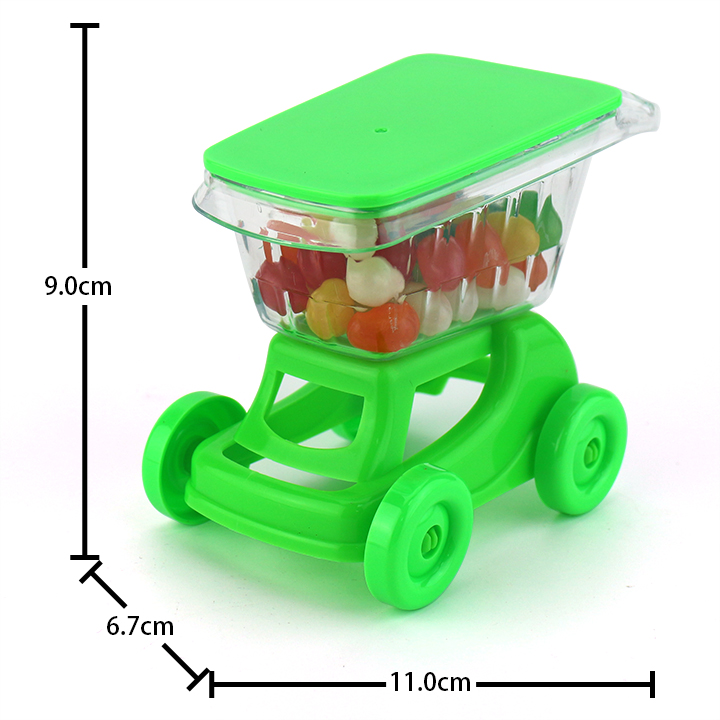 Plastic shopping car toys with Jelly bean candy and mini watermelon bubble gum ball CH-TB240