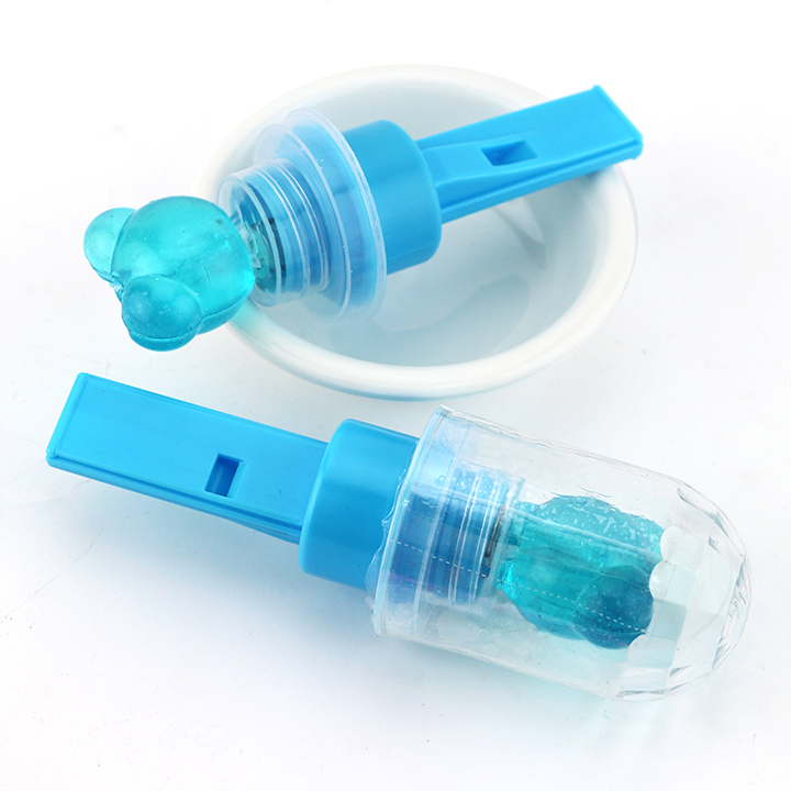 LED flashing bear head shaped lollipop toy candy with whistle function CH-TB243