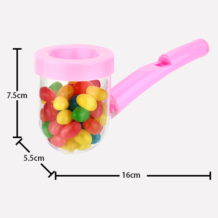 Big whistle tobacco pipe shaped toy with jelly bean candy CH-TB244