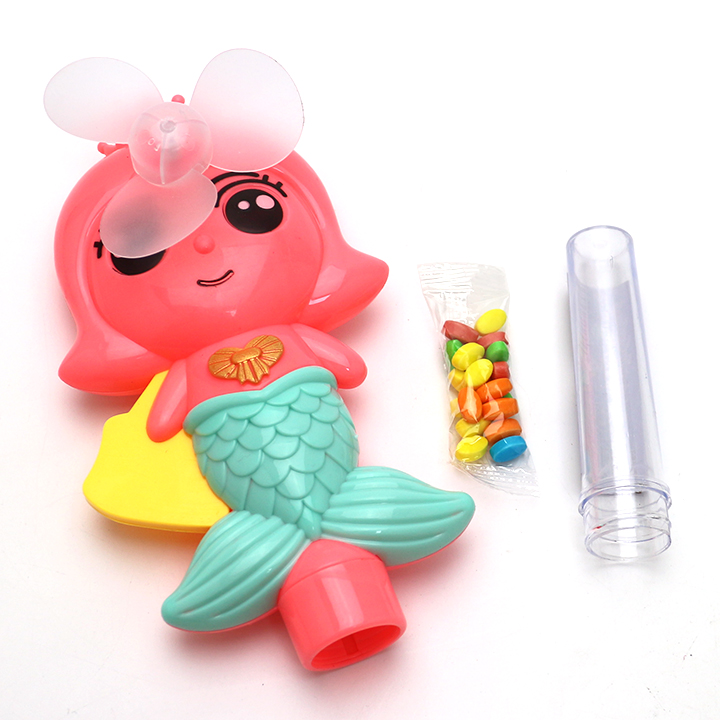 Summer windmill Toy Mermaid Hand Press Fan Toy with Pressed Candy CH-TB245