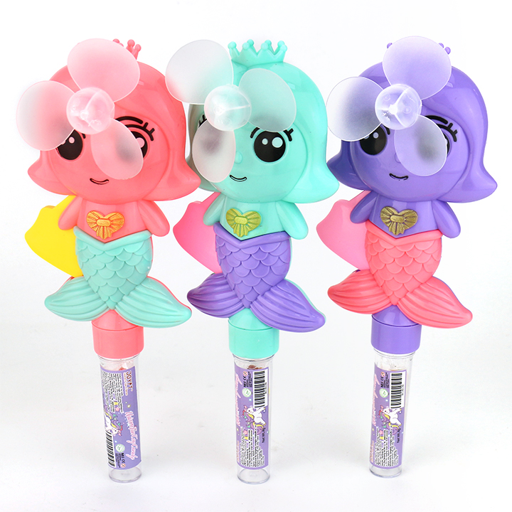 Summer windmill Toy Mermaid Hand Press Fan Toy with Pressed Candy CH-TB245