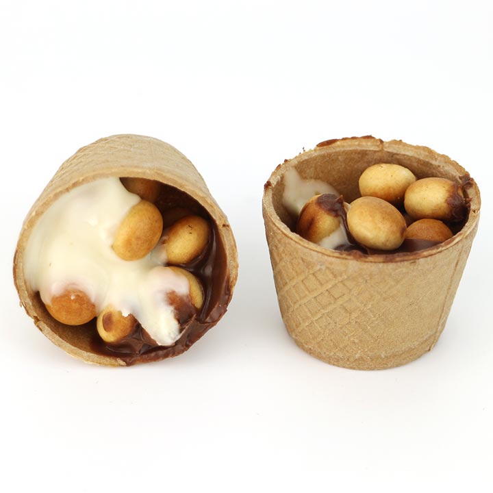 Crispy Wafer tube chocolate cup choco jam with biscuit balls in bag CH-BC149