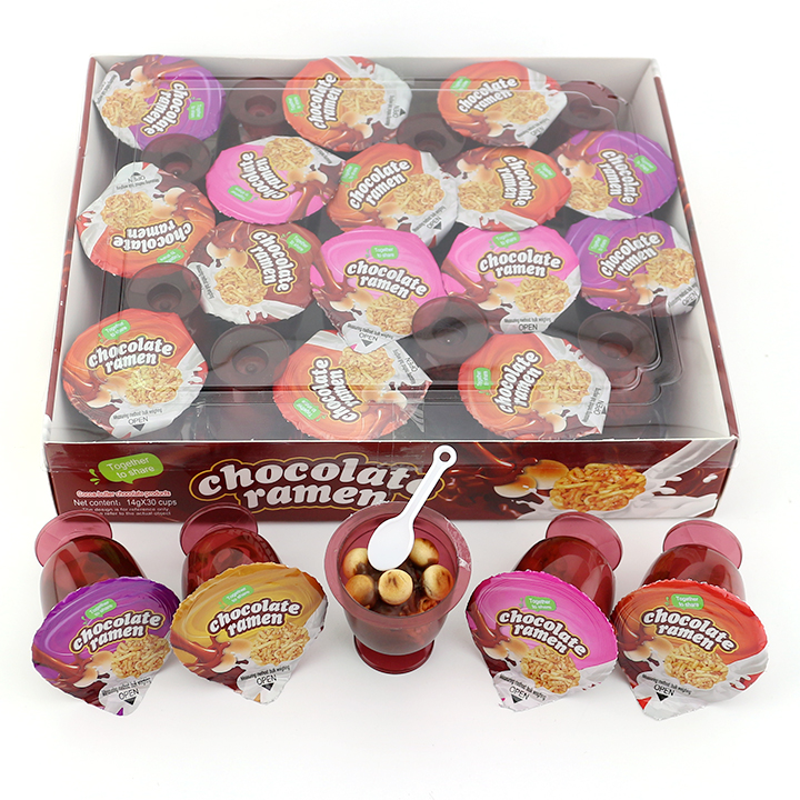 Mini chocolate ramen cup goblet shaped choco cookies with ramen noodles CH-BC153