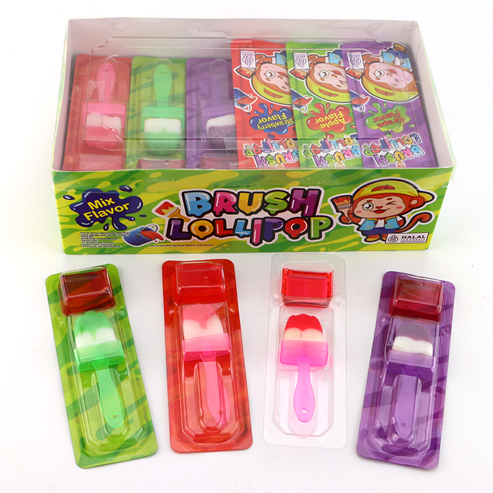 Mini paint brush shaped lollipop with sour jam candy CH-BP133
