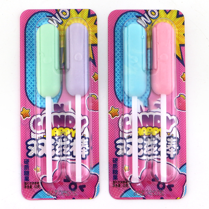 2 in 1 Macaron lollipop Mini sausage twins hard lollypop candy CH-BP134
