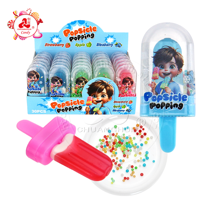 Mini popsicle shaped lollipop with mini colorful candy CH-BP135