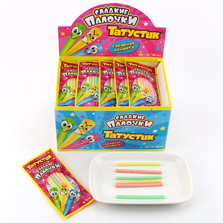 6g Mixed Fruits Flavors CC Stick Straw Candy CH-C127