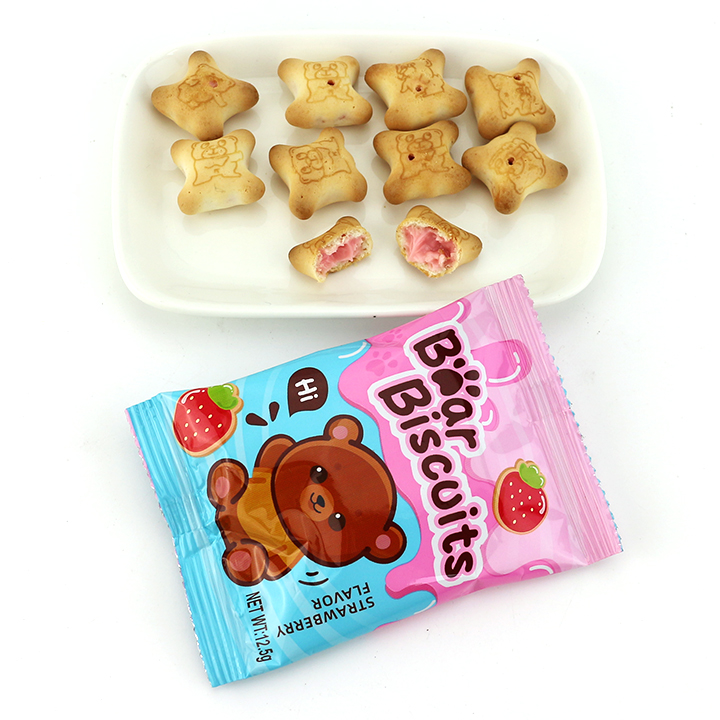 Classic Snack little Bear shaped biscuit cookies with chocolate jam filled CH-D140