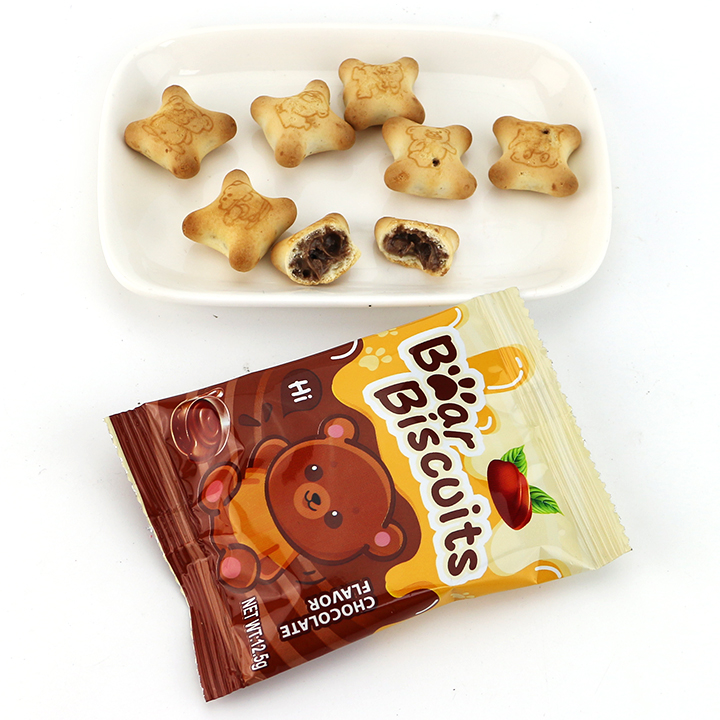 Classic Snack little Bear shaped biscuit cookies with chocolate jam filled CH-D140