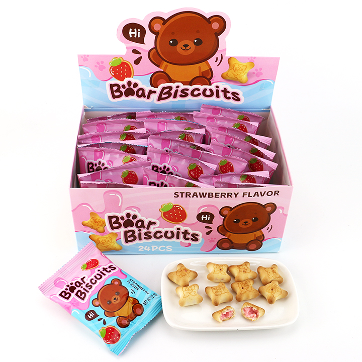 Classic Snack little Bear shaped biscuit cookies with chocolate jam filled CH-D140
