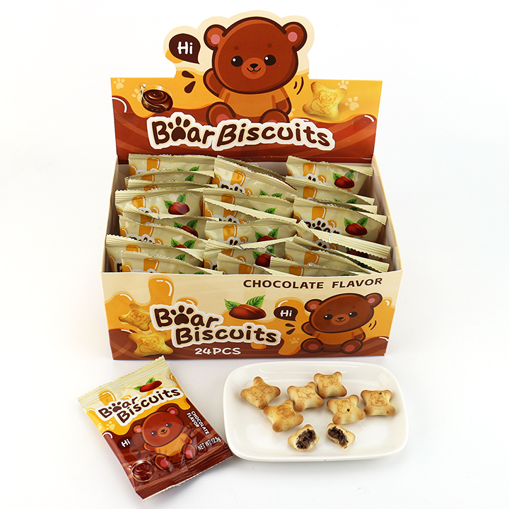 Classic Snack little Bear shaped biscuit cookies with chocolate jam filled CH-D140