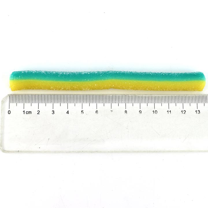 HALAL Double Colors Licorice Sour Straw Soft Gummy Candy Strips with Sour Powder Filling CH-J566-1