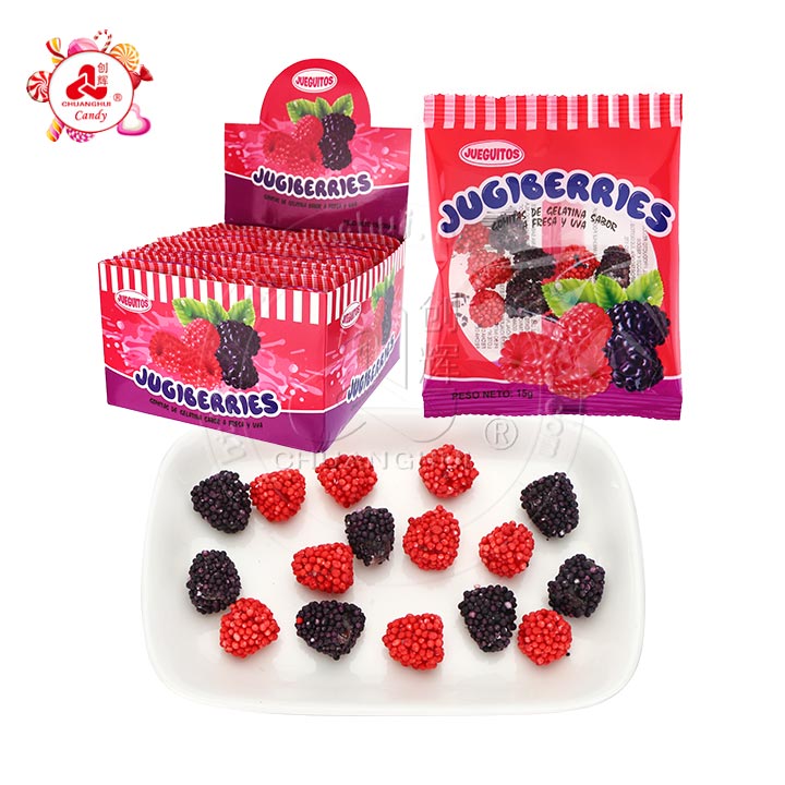 Jugiberries raspberry sour and sweet soft gummy candy CH-J650