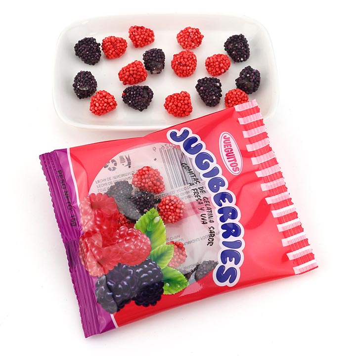 Jugiberries raspberry sour and sweet soft gummy candy CH-J650