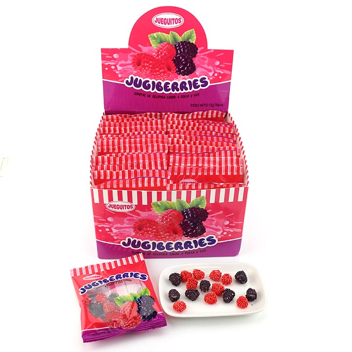 Jugiberries raspberry sour and sweet soft gummy candy CH-J650