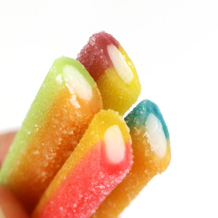 Sour Powder Filled Two-color Licorice Straw Soft Gummy Candy in bag CH-S121