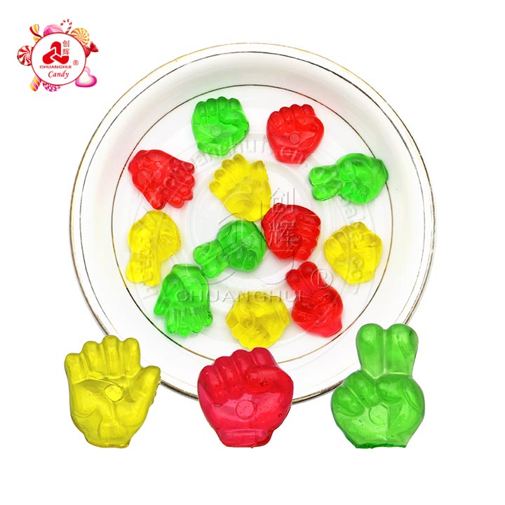 Wholesale Guessing Game Rock Paper Scissors Finger Shape Soft Gummy Candy in bulk CH-S142