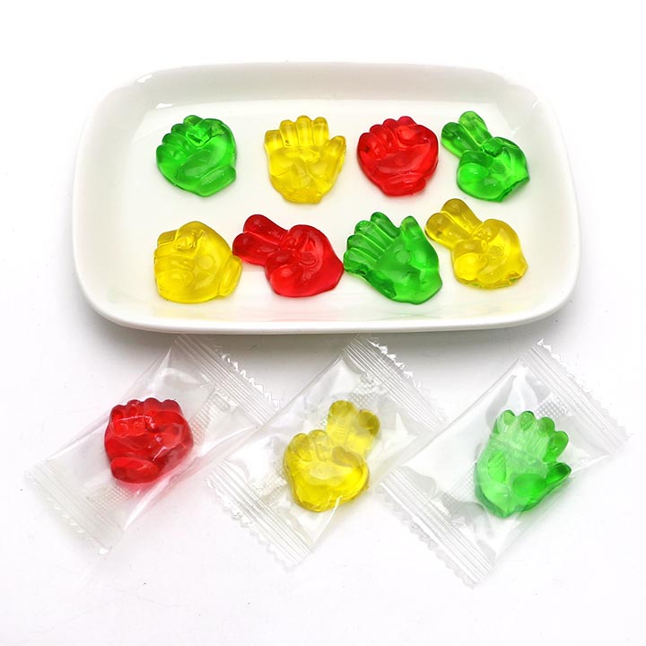 Wholesale Guessing Game Rock Paper Scissors Finger Shape Soft Gummy Candy in bulk CH-S142