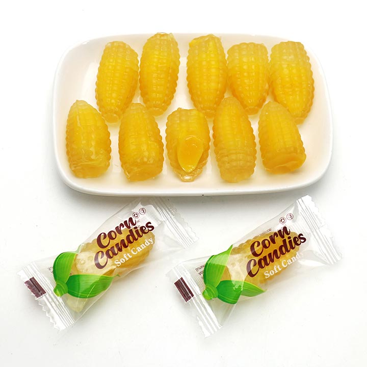 Wholesale Peeling Corn Shaped Soft Gummy Candy with Corn Flavor Jam Filling CH-S150