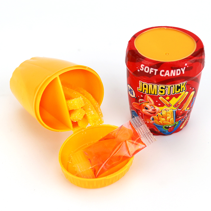 Mango flavored Gel soft stick gummy candy with sour jam dipping sauce CH-J652