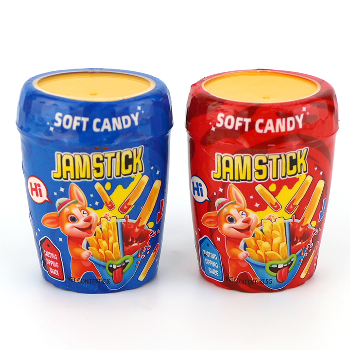 Mango flavored Gel soft stick gummy candy with sour jam dipping sauce CH-J652