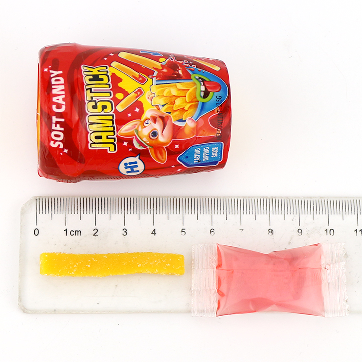 Mango flavored Gel soft stick gummy candy with sour jam dipping sauce CH-J652