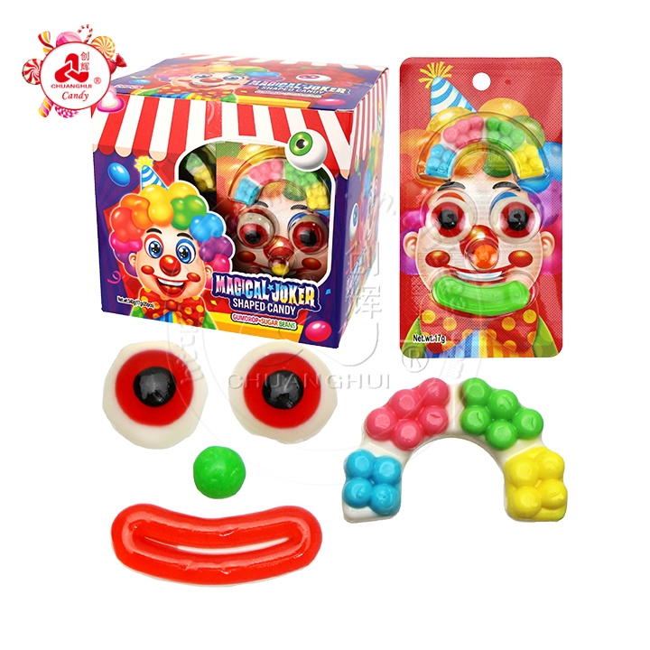 Magical Joker Candy Eyeball, Lips, Hat Shaped Clown Gummy Candy CH-J656