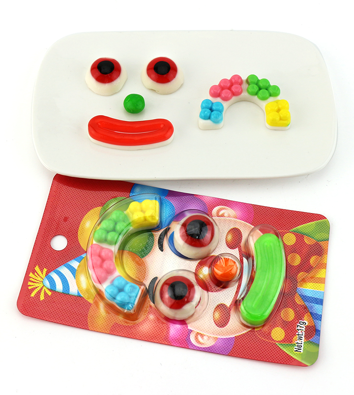 Magical Joker Candy Eyeball, Lips, Hat Shaped Clown Gummy Candy CH-J656