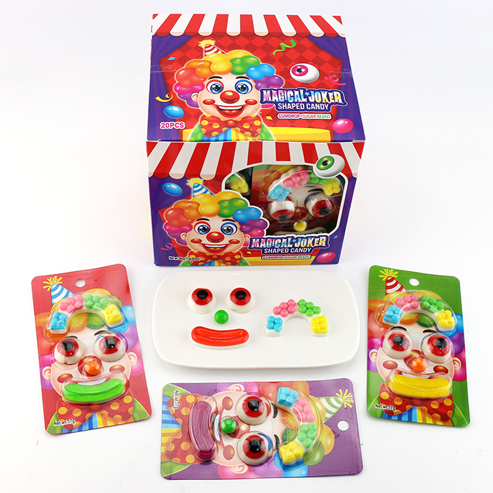 Magical Joker Candy Eyeball, Lips, Hat Shaped Clown Gummy Candy CH-J656