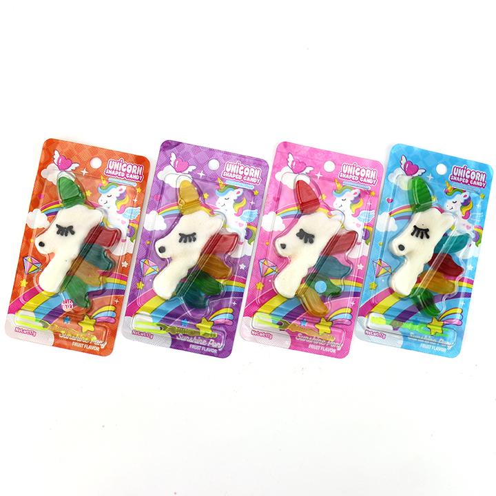 Cartoon Puzzle 3D Unicorn Horse Shape Soft Gummy Candy CH-J657