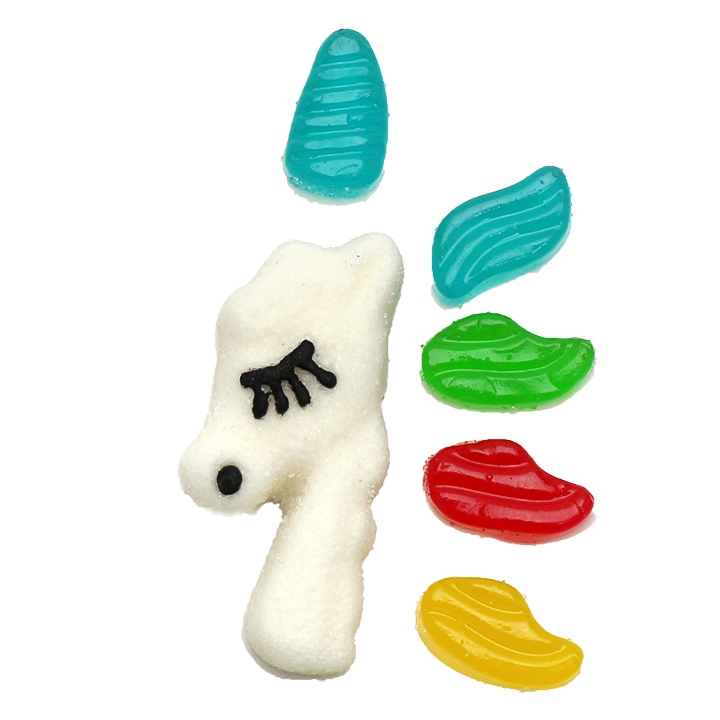 Cartoon Puzzle 3D Unicorn Horse Shape Soft Gummy Candy CH-J657