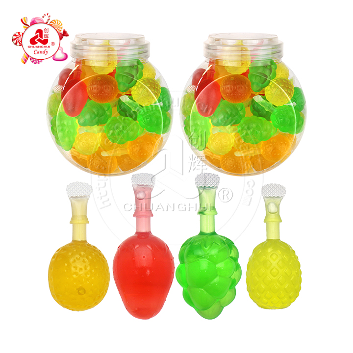 Halal Fruit Flavor Suck Jelly Drink Cartoon 3D Fruit Shape Pudding Jelly CH-K312
