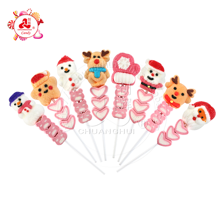 Christmas Festival Santa Deer Snowman Glove Marshmallow String Lollipop Candy CH-M204