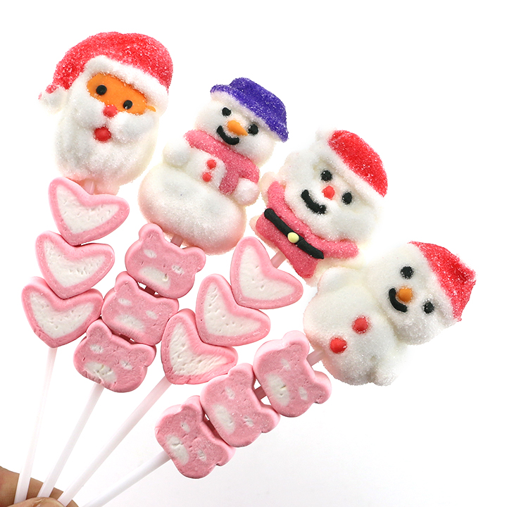 Christmas Festival Santa Deer Snowman Glove Marshmallow String Lollipop Candy CH-M204