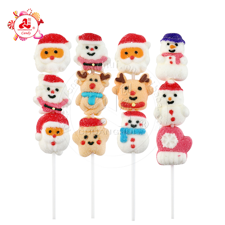 3 in 1 Mixed Christmas Santa Deer Snowman Glove Marshmallow Lollipop Candy CH-M205