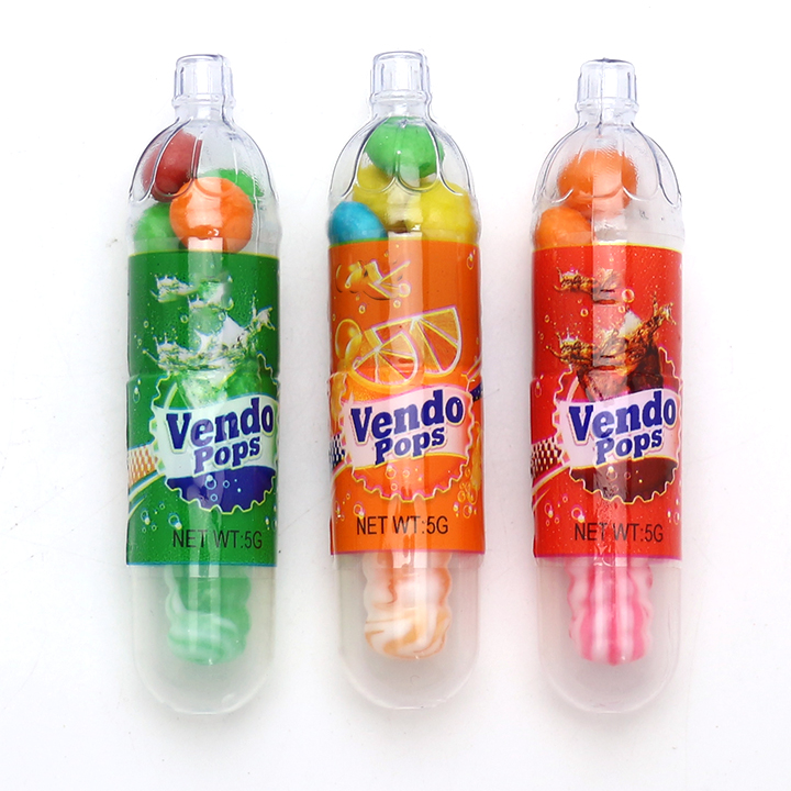 2-in-1 Vendo Pop machine cola soda bottle nipple lollipop with chocolate bean CH-N740