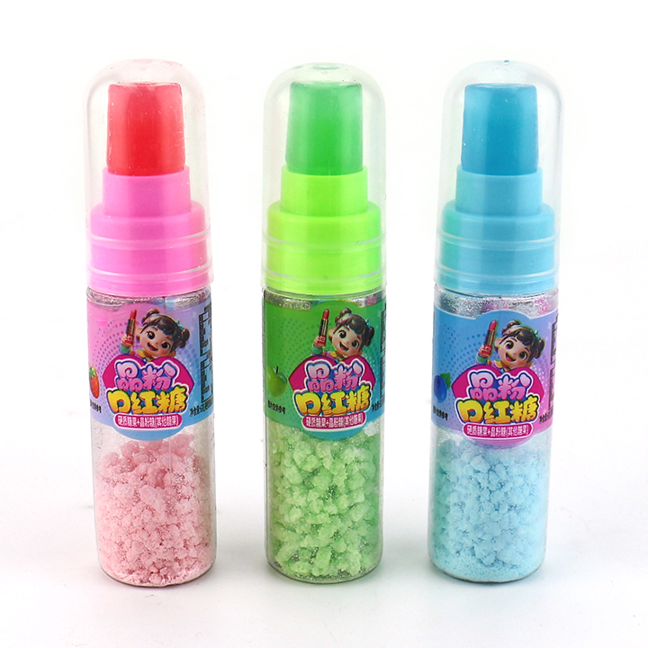 Cartoon Lipstick Bottle Hard Lollipop with Sour Powder Candy CH-N741