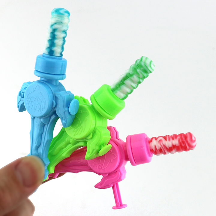 NIK Shooting Flying Saucer Sword Shaped Catapult Toy with nipple lollipop candy CH-T1383