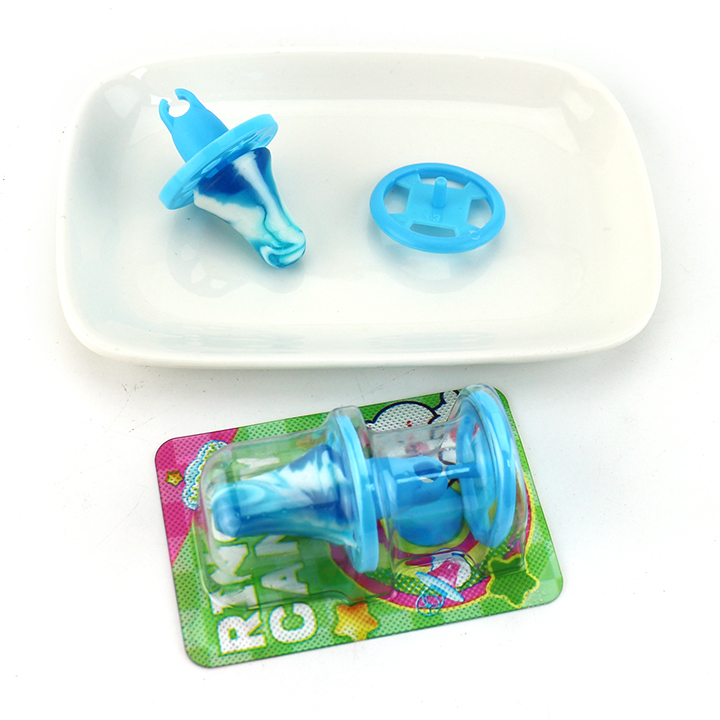Funny pacifier Nipple lollipop candy with spinning top gyro toy CH-T1386