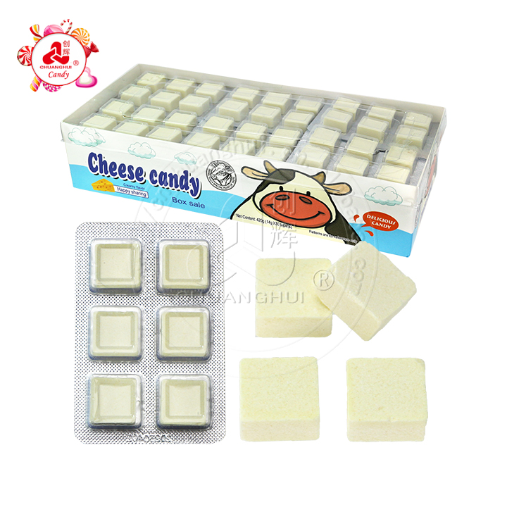 Square Cheese Flavor Dry Eat Pressed Tablet Milk Candy CH-Z283
