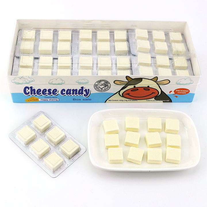 Square Cheese Flavor Dry Eat Pressed Tablet Milk Candy CH-Z283