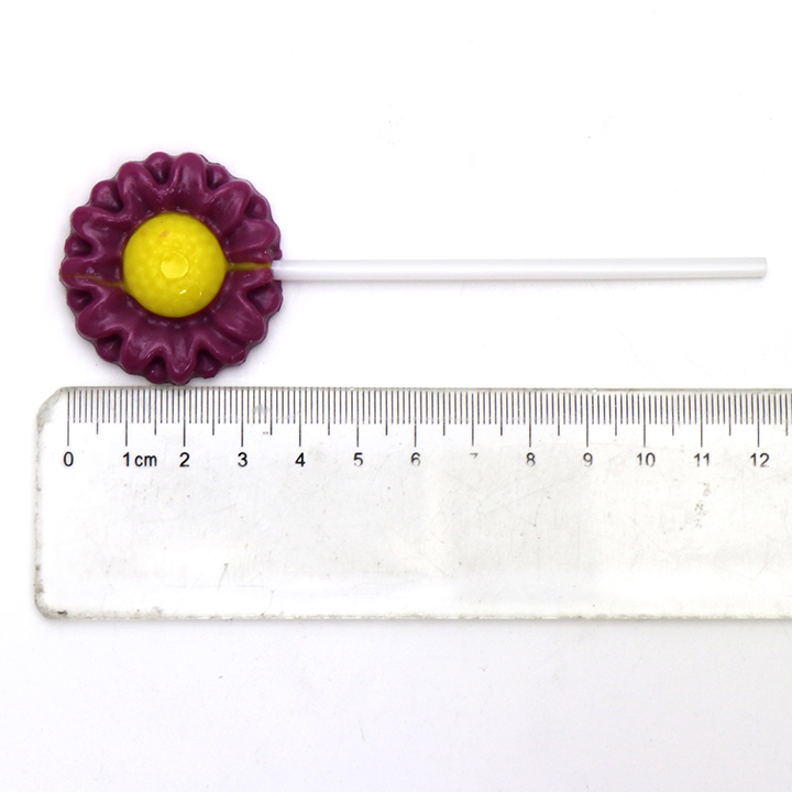 Cartoon sunflower flower shaped hard lollipop candy CH-BP136